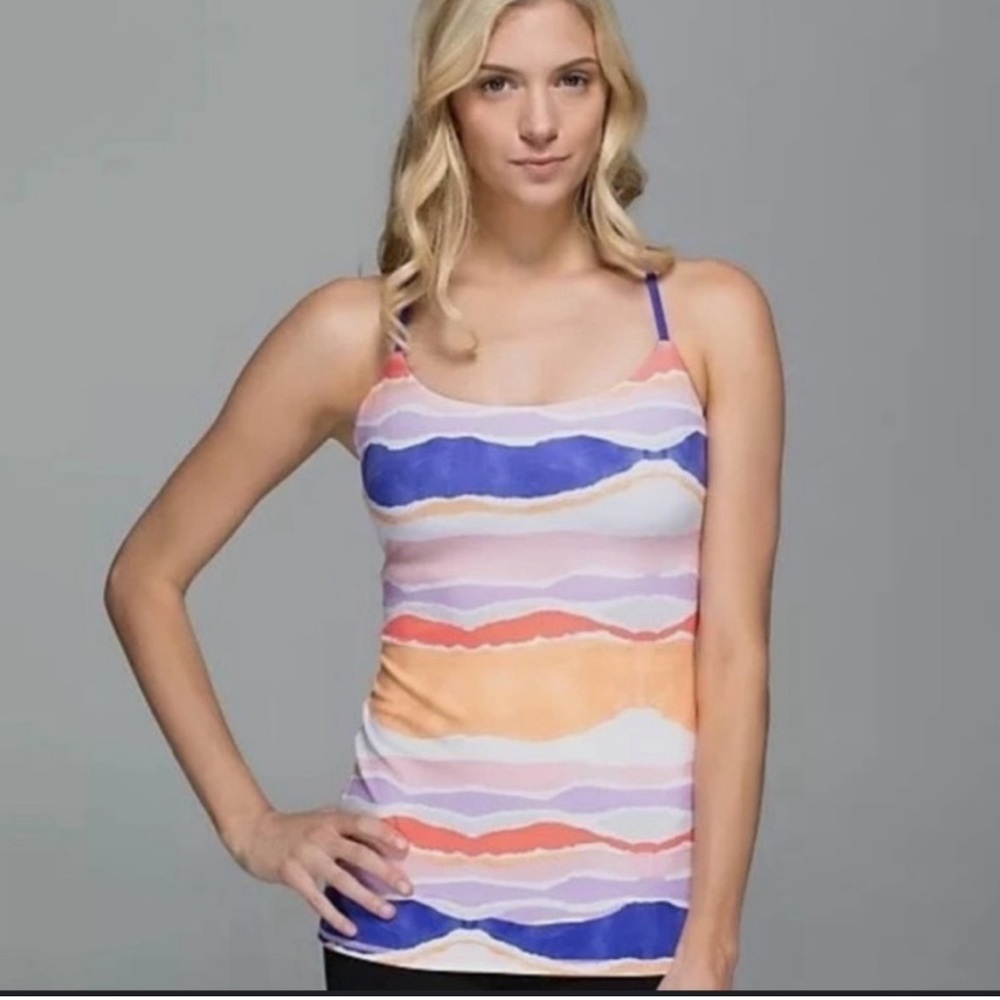 Lululemon Fitted Purple and Pink Spaghetti Strap Sleeveless Camisole.